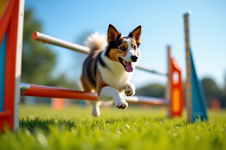 Hund meistert einen Agility-Parcours in Salzburg